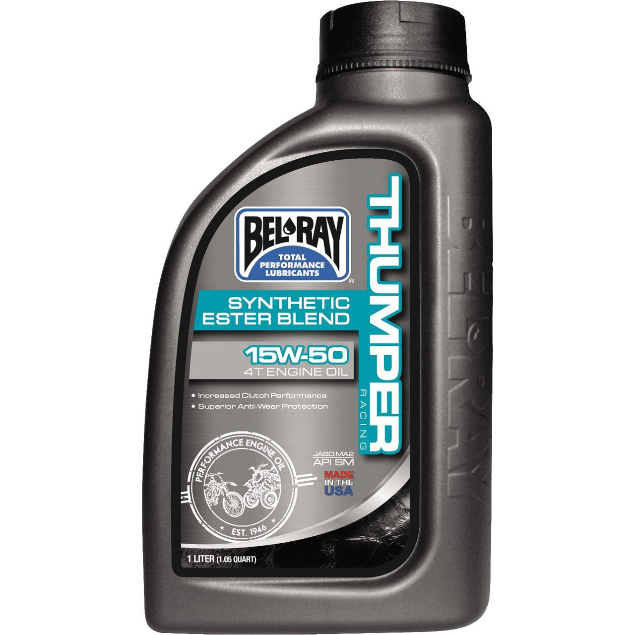 Мото масло моторне Bel Ray THUMPER RACING SYNTHETIC ESTER BLEND 4T 15W-50 1л
