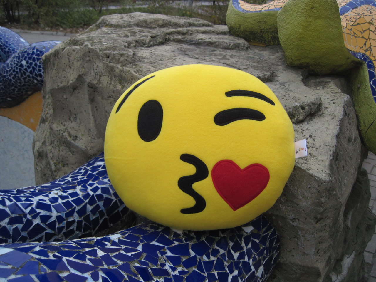 Подушка — іграшка Емодзі Emoji Смайл ручної роботи, фото 1