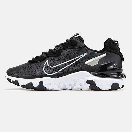 Чоловічі Кросівки Nike React Vision Black White / Найк Реакт Віжен Чорні з Білим, фото 1