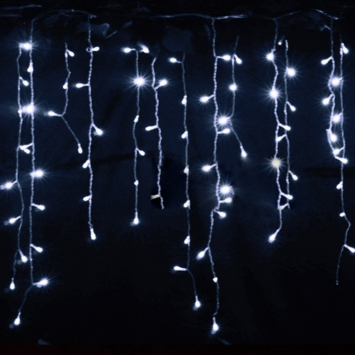 Гірлянда Бахрома на чорному проводі 3 x 0,7 м 120 LED колір білий