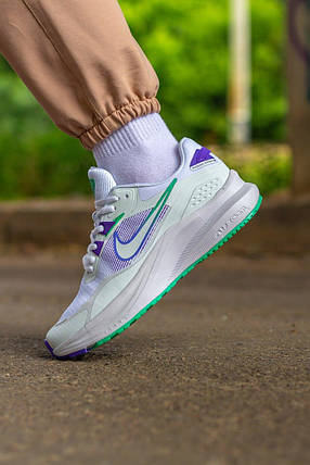 Жіночі Кросівки Nike Zoom Inferno 3 White Purple Green / Найк Зум Інферно 3 Білі з Фіолетовим та Зеленим, фото 1