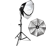 Октобокс круглий 70х70 см з патроном Е27 Profi-light CS-771 + Стійка 2 м, фото 2