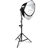 Октобокс круглий 70х70 см з патроном Е27 Profi-light CS-771 + Стійка 2 м, фото 6