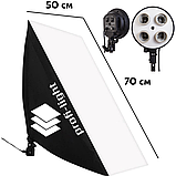 Софтбокс 50х70 см на 4 патрони E27 Profi-light PS-574 + Стійка 2 м, фото 4