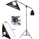 Навісний софтбокс із поперечиною журавель 50х70 см із патроном Е27 Profi-light PSG-571 M1, фото 5