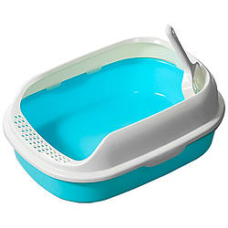 Туалет для кішок із лопаткою Taotaopets 226611 40*29*13,5 см Blue
