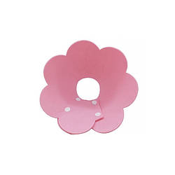 М'який комір-подушка для кішок DT-1063 Flower післяопераційний захисний від вилизування S Pink