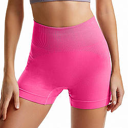 Шорти жіночі 1802# безшовні для фітнесу пушап push up Рожевий електрик S