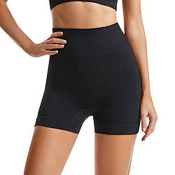 Шорти жіночі 1802# безшовні для фітнесу пушап push up Чорний M