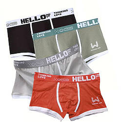 Набір чоловічих трусів боксерів PB-3199 Light gray/Green/Coral/Black з 4 шт XL