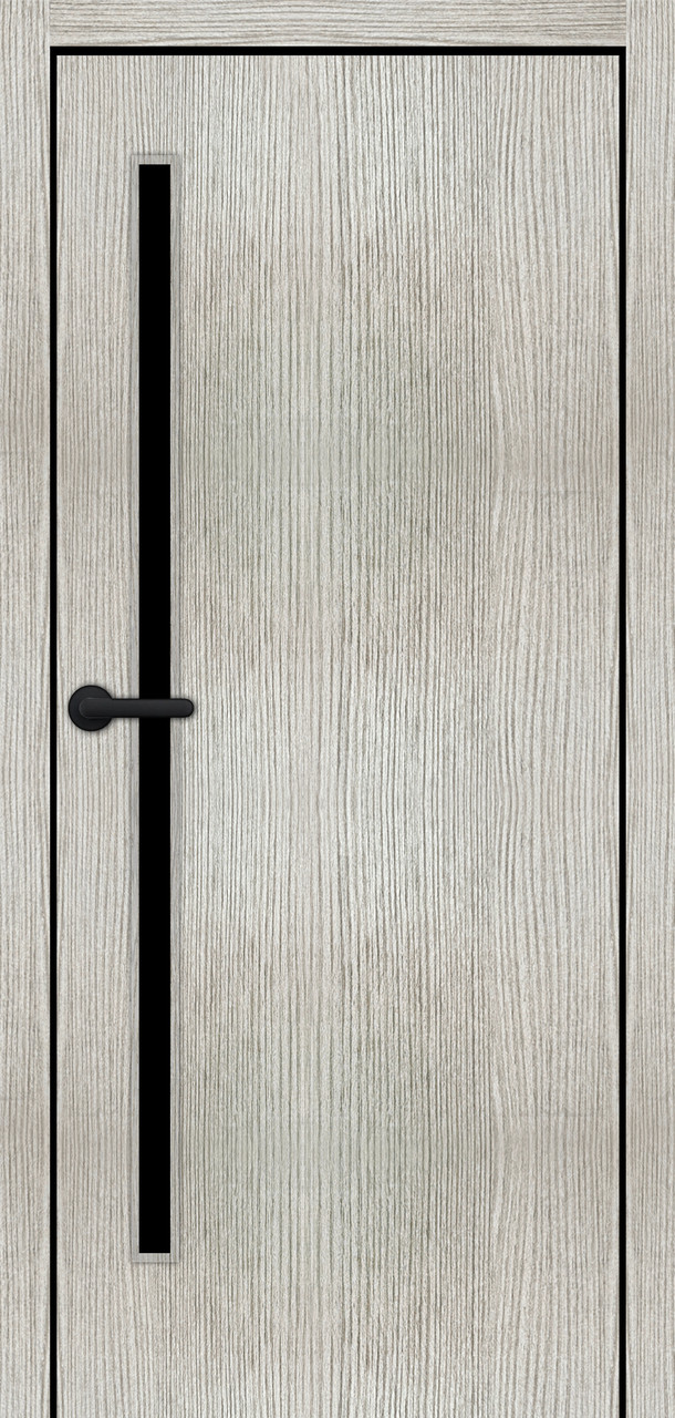 Двері міжкімнатні Portalino PL-ECO-21 Горна модрина ЕКО (з чорним склом), фото 1