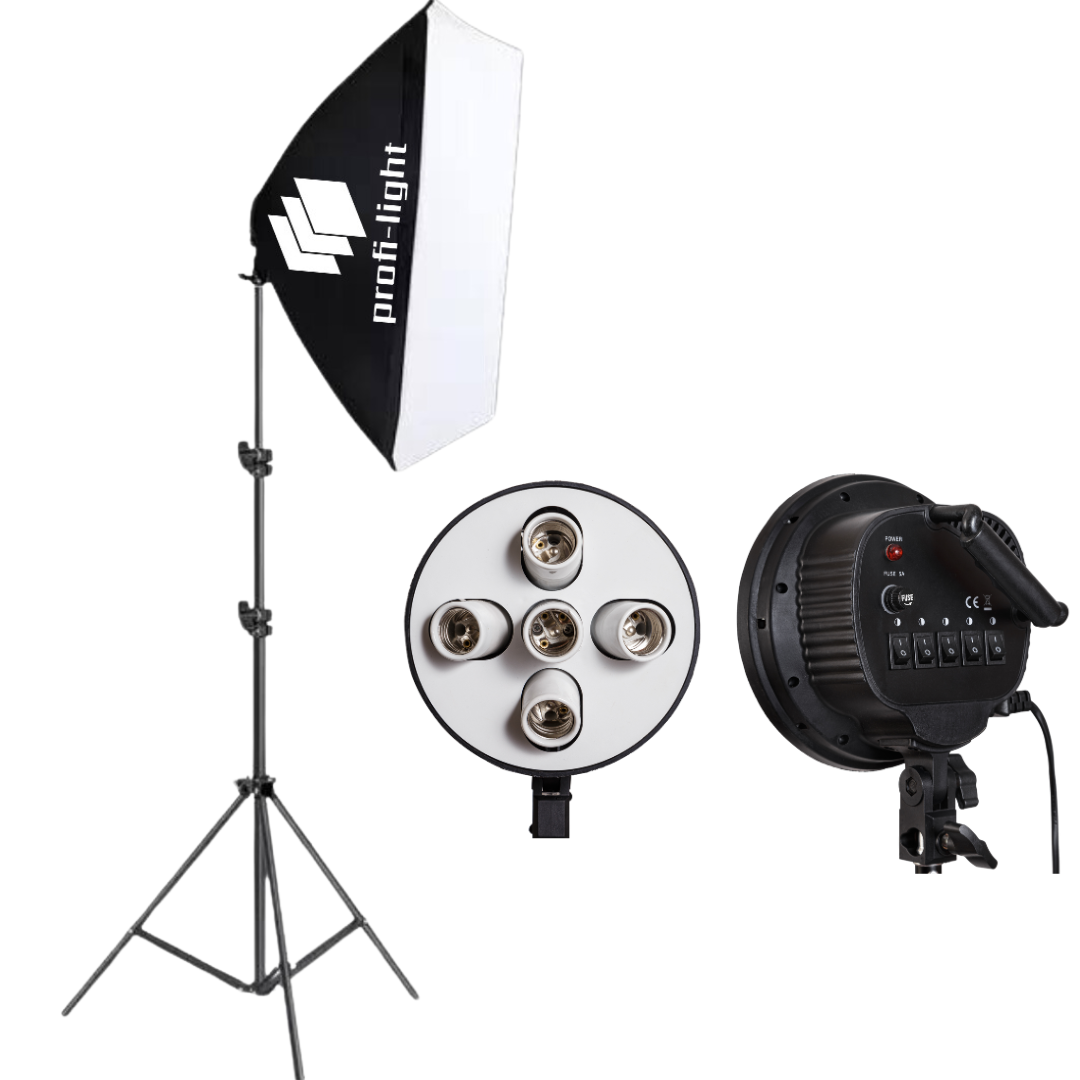 Софтбокс 60х90 см на 5 набоїв E27 Profi-light PS-695 + Стійка 2 м