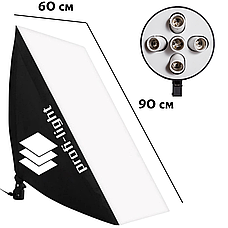 Софтбокс 60х90 см на 5 набоїв E27 Profi-light PS-695 + Стійка 2 м, фото 3