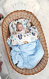 Набір у коляску для хлопчика 3 предмети — подушка, простирадло, плед, фото 3
