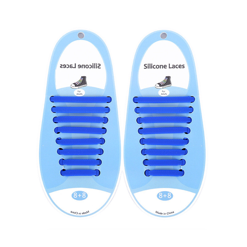 Силіконові шнурки для взуття Coolnice Blue 16 шт в комплекті, фото 1