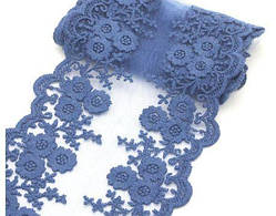 Мереживо -Квітка 11,5-12 см, колір-синій, відрізок 0,5 м, Темно-синій