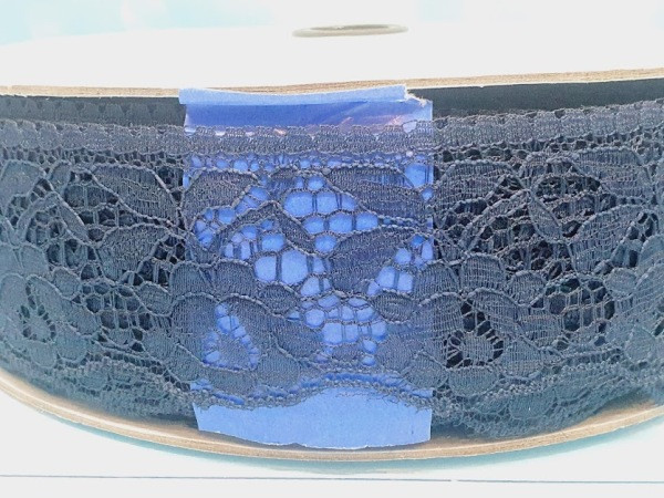 Мереживо Трояндочка, 6 см, колір темно-синій, метр, Темно-синій, фото 1