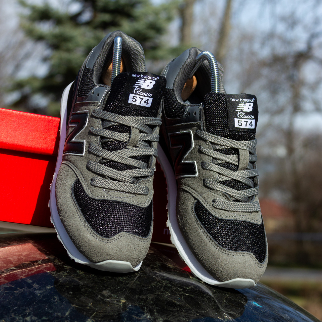 РОЗПРОДАЖ! Чоловічі Кросівки New Balance 574 колір хакі з чорним