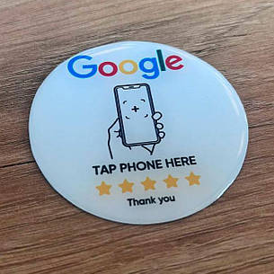 Об'ємна наліпка з NFC міткою кругла d=60 мм, Комплект із 5 шт. ACRY, фото 3
