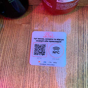 Об'ємна наліпка з NFC міткою квадратна 70x70 мм, Комплект із 5 шт. ACRY, фото 4