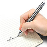 Професійна перова ручка Grand Boss Stainless, закрите перо позолота 22К, преміумкласу з футляром., фото 3