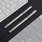 Професійна перова ручка Grand Boss Stainless, закрите перо позолота 22К, преміумкласу з футляром., фото 4