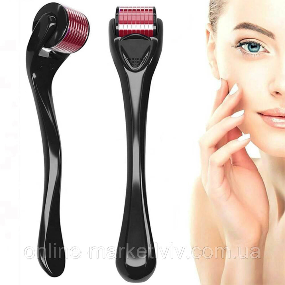 Мезоролер проти зморшок DERMA ROLLER, 540 голок / Дермаролер для обличчя від зморшок