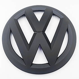 Емблема передня VW (Фольцваген) 140 мм GOLF 6 - Матовий Чорний