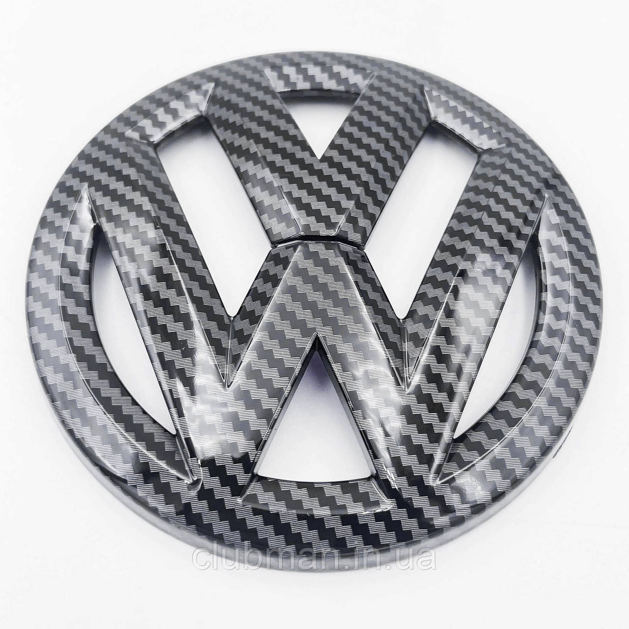 Емблема задня, значок на багажник VW Volkswagen (Фольцваген) 112 мм GOLF 6, PASSAT B7 / CC, POLO Чорний Карбон