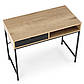 Письмовий стіл у стилі лофт B-50 95х48 см дуб золотий на чорних металевих ніжках у кімнату, фото 6