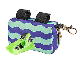 Диспенсер-сумка для гігієнічних пакетів для собак, блакитний принт., фото 4