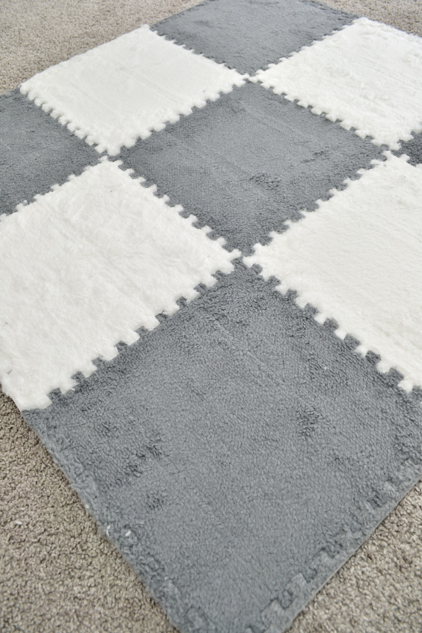 Килимок-пазл з плюшевим покриттям 9 пазлів 31х31х1см, фото 1