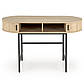 Овальний письмовий стіл B-51 120х55 см натуральний із чорними металевими ніжками у вітальню, фото 4