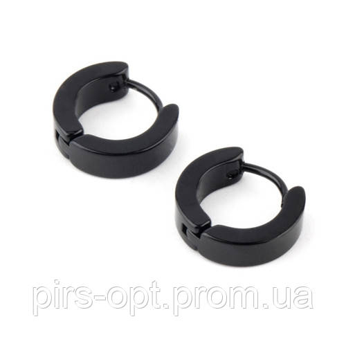 Серьги кольца (12 мм) для пирсинга ушей. Медицинская сталь, титановое покрытие. - фото 3 - id-p272759966