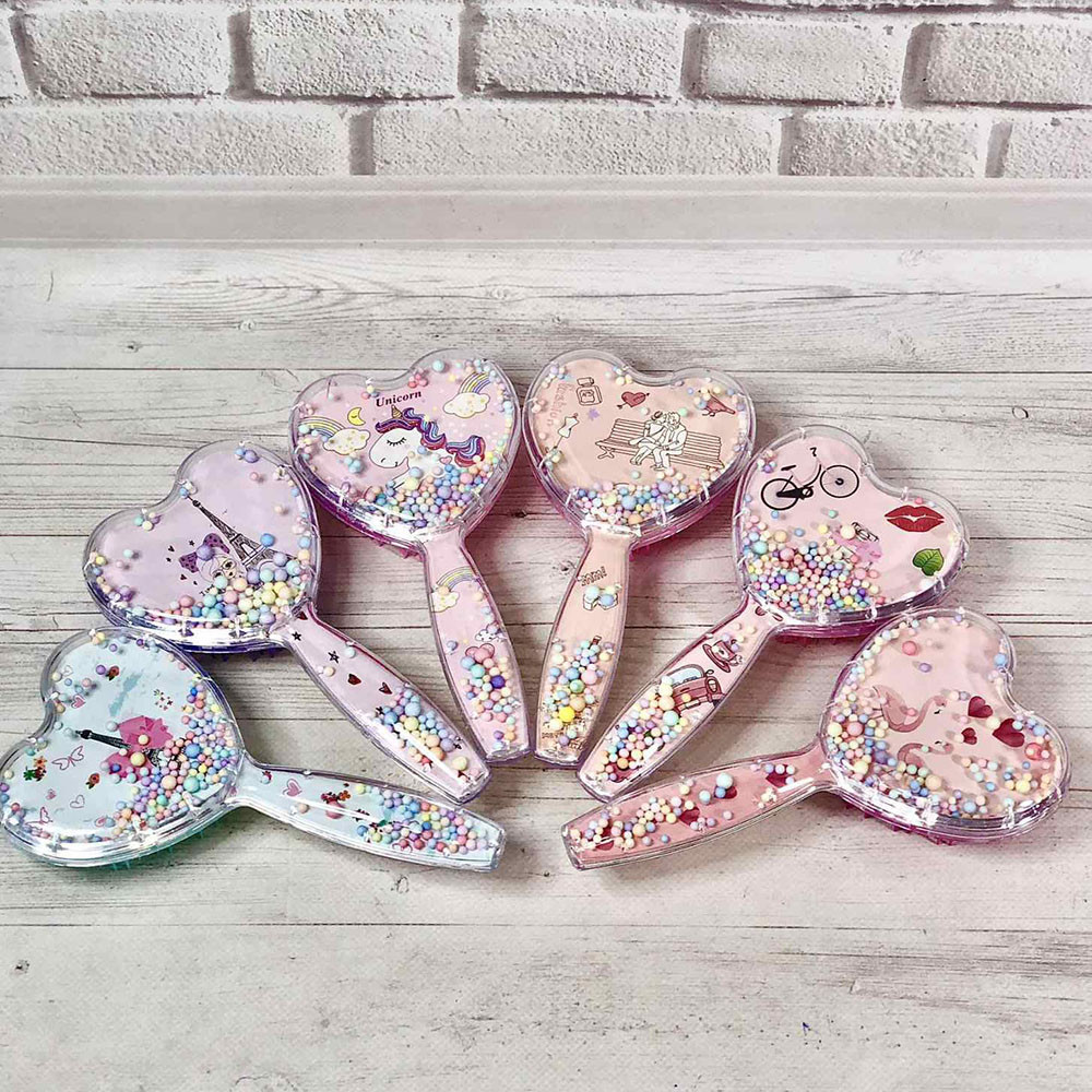 Гребінець для волосся "серце" з насипним декором 822-16/19