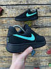 Чоловічі кросівки Nike Air Force 1 Low Reflective Найк Форс Тіффані чорні із Нубука, фото 8