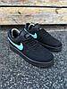 Чоловічі кросівки Nike Air Force 1 Low Reflective Найк Форс Тіффані чорні із Нубука, фото 3