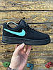 Чоловічі кросівки Nike Air Force 1 Low Reflective Найк Форс Тіффані чорні із Нубука, фото 7