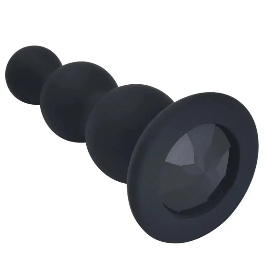 Чорна анальна пробка з каменем, корок для аналога силіконова, Анальний стимулятор піраміда, інтимні іграшки, фото 1