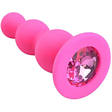 Чорна анальна пробка з каменем, корок для аналога силіконова, Анальний стимулятор піраміда, інтимні іграшки, фото 5