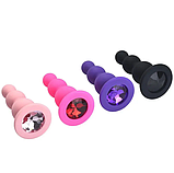 Чорна анальна пробка з каменем, корок для аналога силіконова, Анальний стимулятор піраміда, інтимні іграшки, фото 6