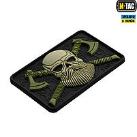 M-Tac нашивка Bearded Skull 3D PVC Black/Olive, фото 3