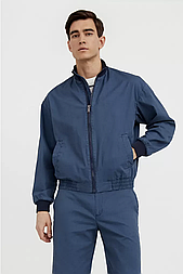 Чоловіча вітровка з бавовни Finn Flare S21-21039-101 синя 3XL