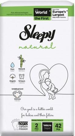 Підгузки дитячі Sleepy Natural Diaper Mini 2 (3-6 кг) 42 шт