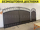 Ворота ковані з профнастилом і хвірткою Код: А-01224, фото 5