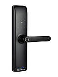 Розумний дверний біометричний замок SEVEN LOCK SL-7767BF black (врізна частина 7068), фото 4