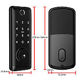 Розумний дверний біометричний замок SEVEN LOCK SL-7764BF black, фото 7