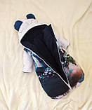 Спальник - комбінезон для новонароджених, принт панда, синій, фото 2