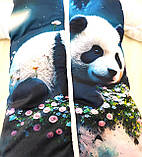 Спальник - комбінезон для новонароджених, принт панда, синій, фото 3