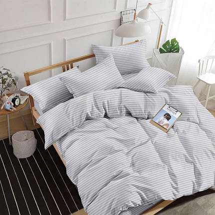 Біла тканина 240 см для готельної постільної білизни, однотонний страйп-сатин смужка 100% бавовна, у рулоні (60 м), фото 1